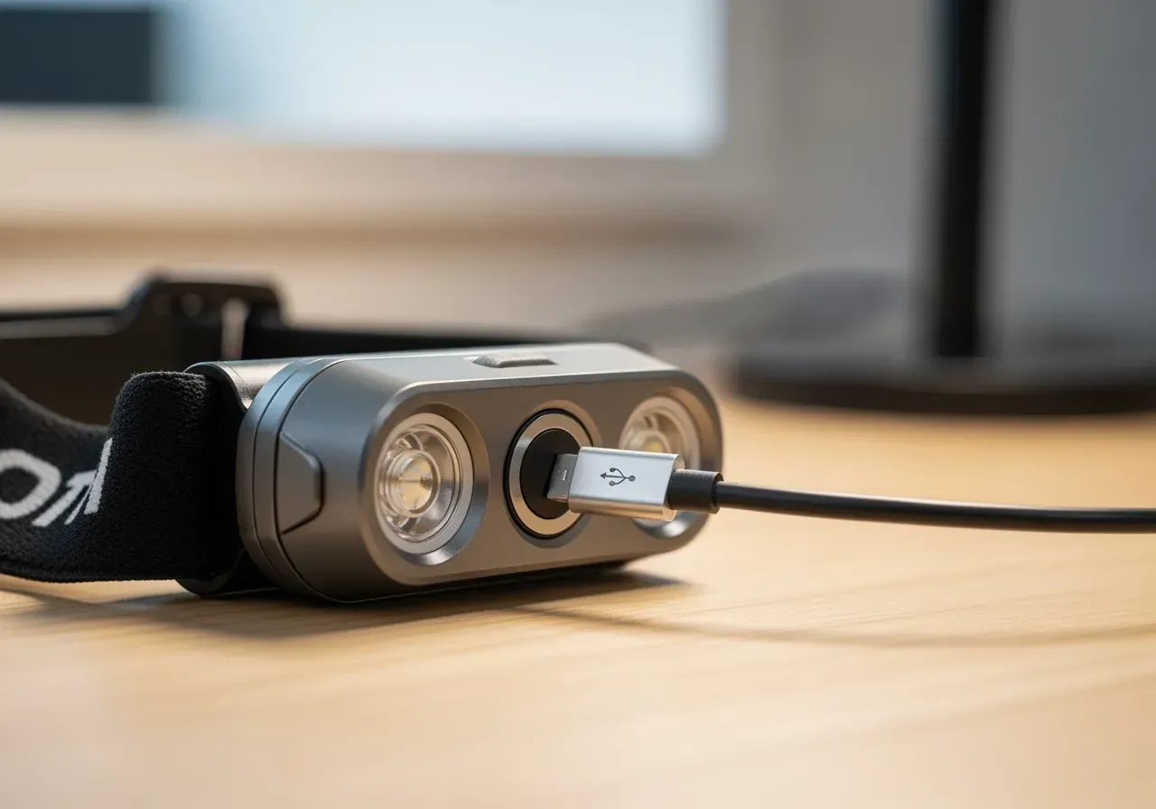 Magnetisk USB-laddning för pannlampor