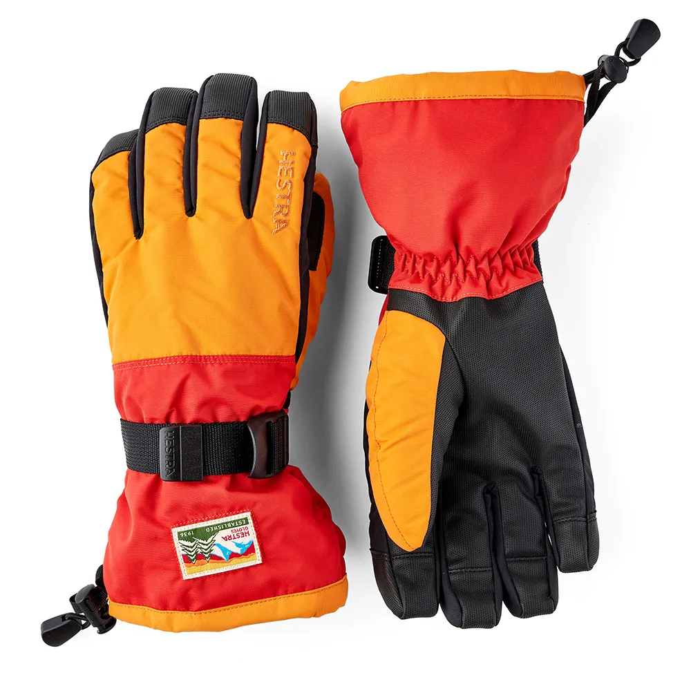 Hestra Handskar Gauntlet Sr. - 5 finger Orange & Ljusröd - 10