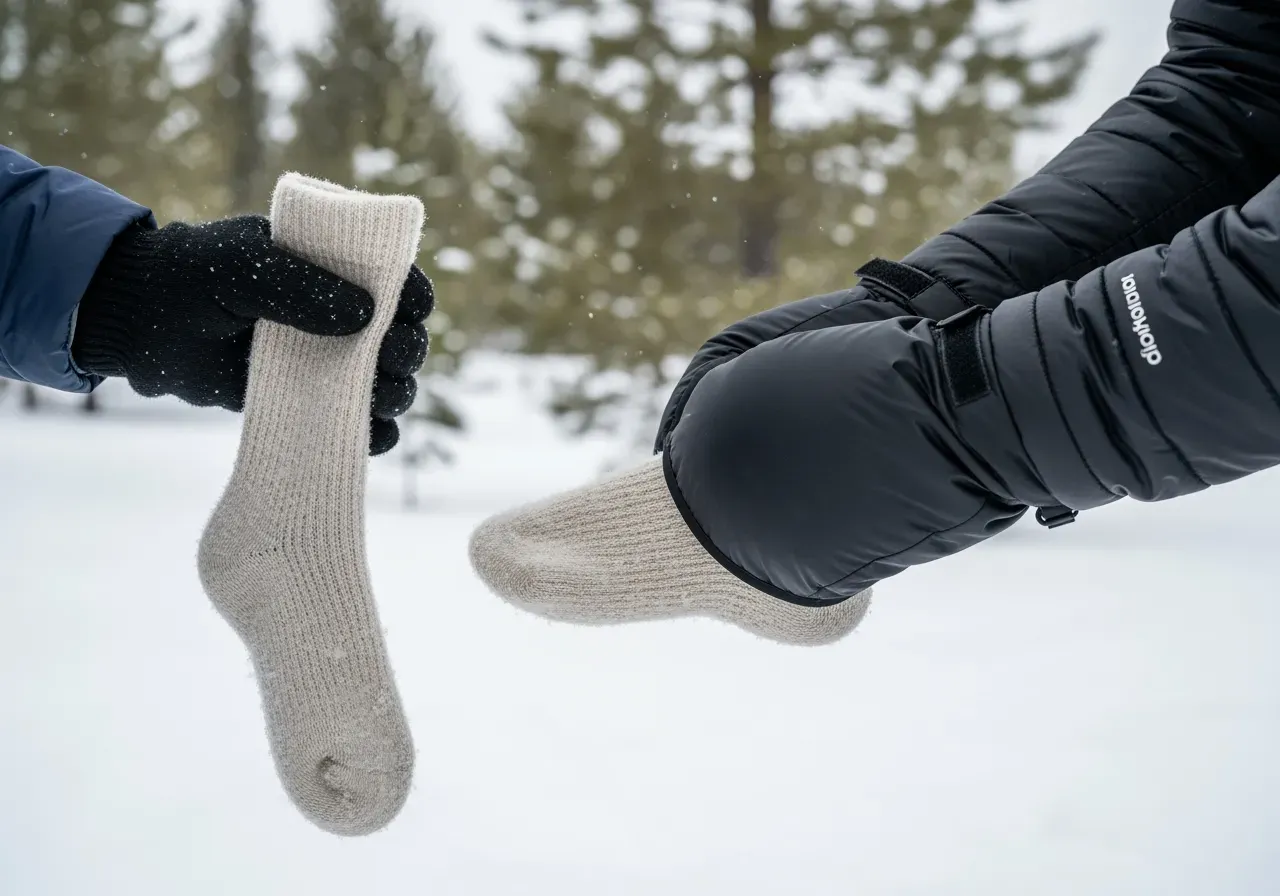 Handsksystem för strumpbyte i kyla