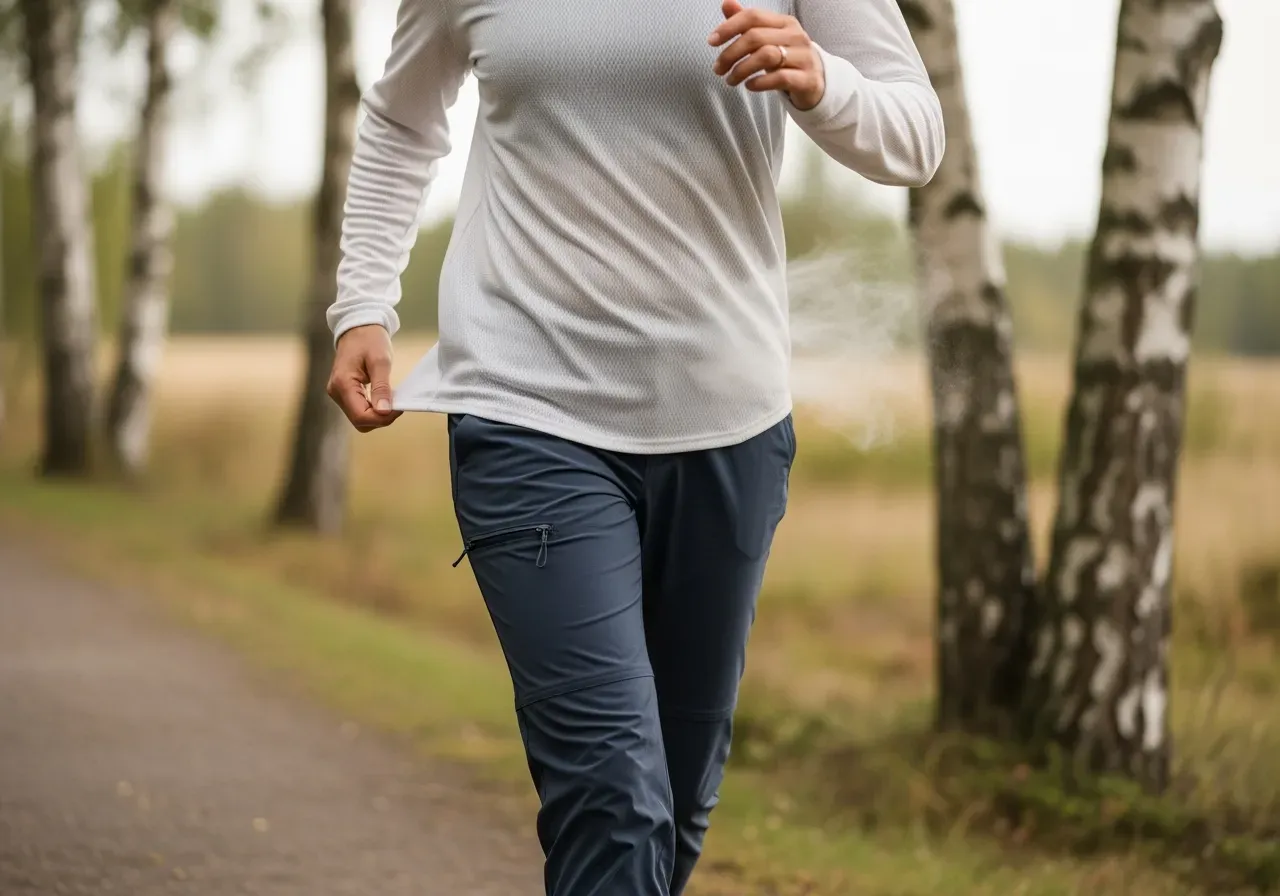 Ventilerande skjorta och byxa för fotkomfort