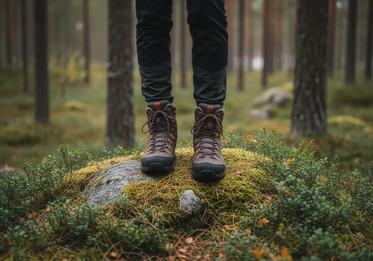 Vattentäta Crispi-kängor i skog